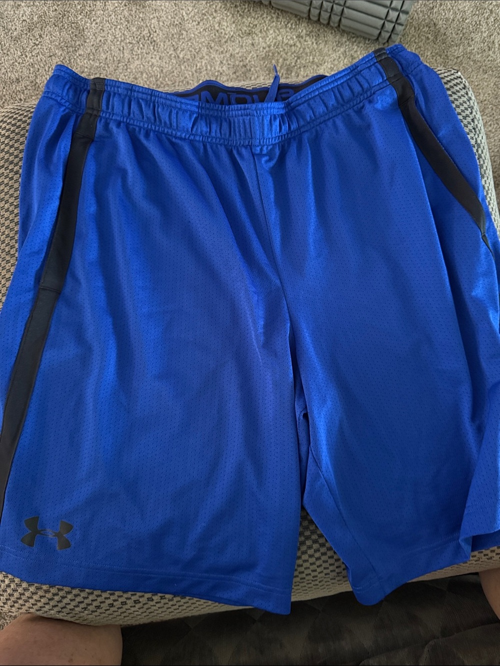 Under Armour Men's Royal Blue Athletic Performance Shorts with Black Trim